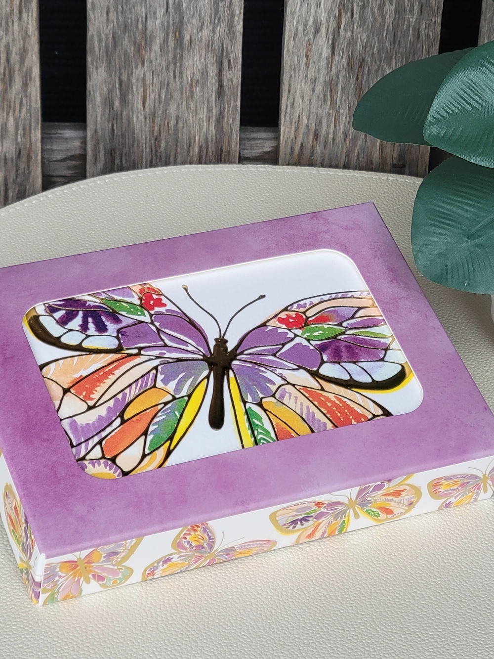 Papyrus Watercolor & Gold Butterfly Blank Note Cards